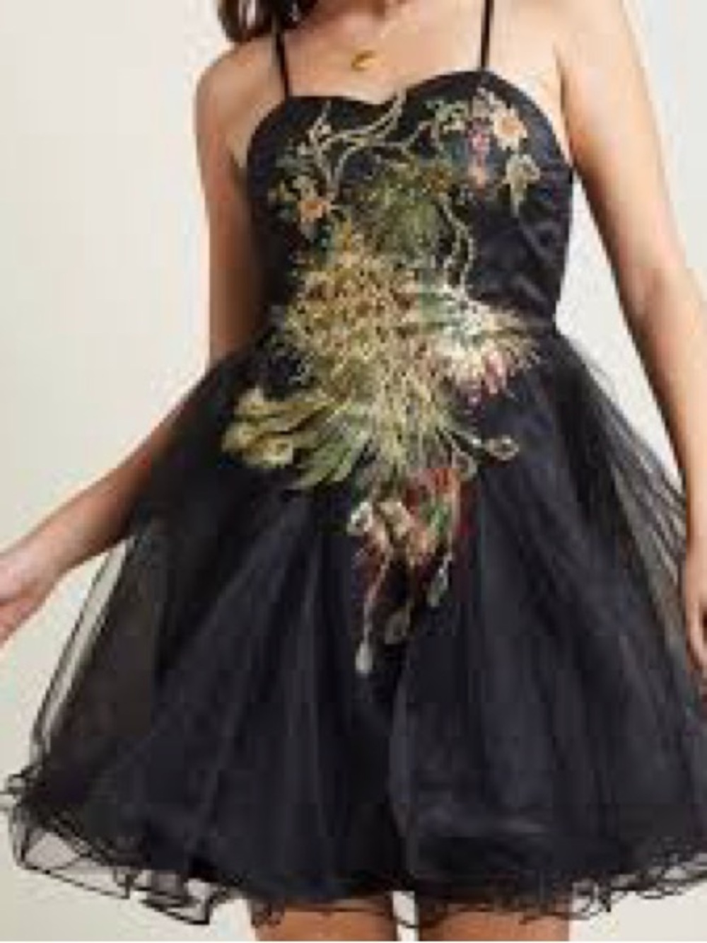 ModCloth homecoming Peacock Tulle Party Dress Size 8 Embroidered Sequin fit - Picture 3 of 9